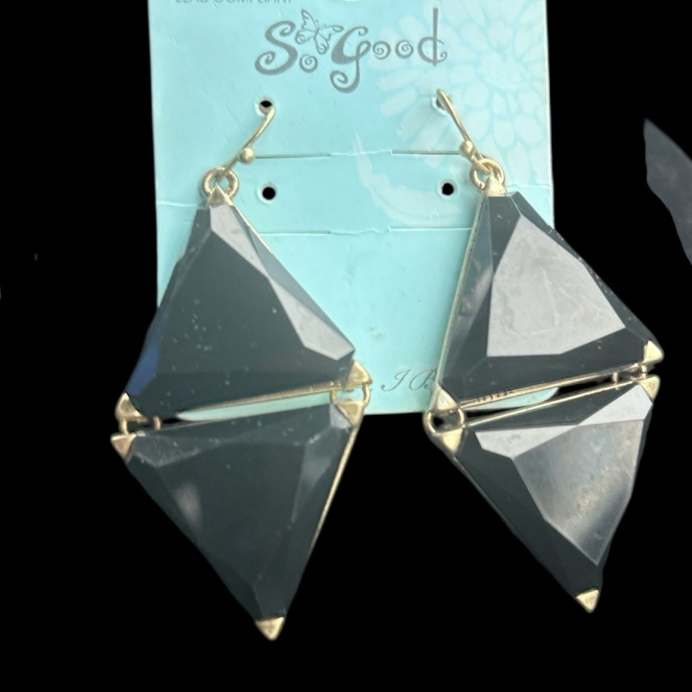 Black and Gold Statement Earrings